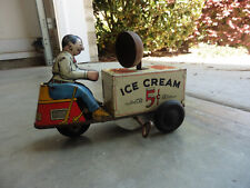 1950s Walt Reach Courtland Tin Litho Wind Up 3 Wheeled Trike Ice Cream Vendor @@ for sale  Shipping to South Africa