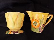 Vintage Carlton Ware Anemone Yellow  Milk Jug and Sugar Bowl for sale  Shipping to South Africa