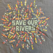 Camisa azul grande de colección ""Save The Rivers"" kayaks canoas SUP calce ajustado de colección segunda mano  Embacar hacia Mexico