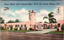 Cartão postal 1940s Califórnia Santa Monica Tower Motel colorpicture linho PC21 comprar usado  Enviando para Brazil