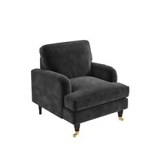 Grey velvet armchair for sale  HUDDERSFIELD
