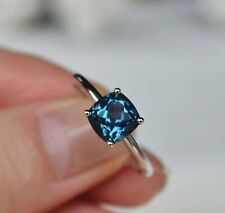 925 Solid Sterling Silver Natural London Blue Topaz Gemstone Handmade Ring, Gift for sale  Shipping to South Africa