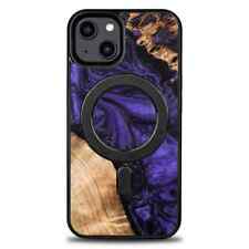 Używany, Etui z drewna i żywicy na iPhone 14 MagSafe Bewood Unique Violet - fioletowo-cza na sprzedaż  PL