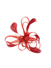 Red feather fascinator for sale  Shipping to Ireland