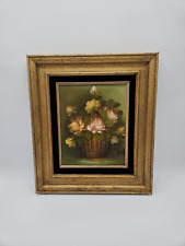 1970S Original Signed M Redon Floral Rose Still Life Framed Oil Painting 14 x 16 for sale  Shipping to South Africa