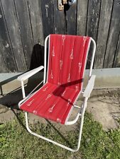 Vintage Retro Folding Deck Chair, Camping, Fishing, Beach Chair Tennis Racket for sale  Shipping to South Africa