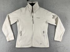 Columbia Jacket Womens Medium White Fleece Mock Neck Full Zip 100% Polyester for sale  Shipping to South Africa