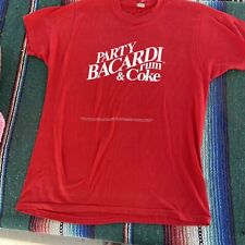 Camiseta Bacardi Rum Coca-Cola, Tamanho XL Ponto Único, 1986, Fabricada Nos EUA comprar usado  Enviando para Brazil