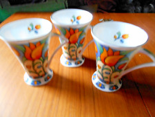 3 canecas de tulipa Staffordshire Isla Art Deco Art Nouveau Inglaterra osso porcelana, usado comprar usado  Enviando para Brazil