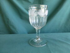 Brukt, Flint Frosted Leaf Early American Pattern Glass Goblet til salgs  Frakt til Norway