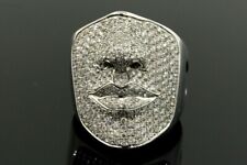 3.30 Ct Round Cut Simulated Diamond Human Face Rings 14k White Gold Over Silver for sale  Shipping to South Africa