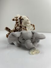 2 porta-chupetas Philips Avent Soothie aconchegante brinquedo de pelúcia cinza elefante girafa comprar usado  Enviando para Brazil