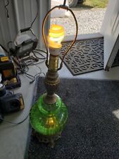 Lámparas de mesa de botella de vidrio verde vintage genio de mediados de siglo segunda mano  Embacar hacia Mexico