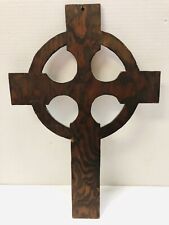 Vintage Handmade Wooden Celtic Cross Wall Hanging 18 x 12 for sale  Shipping to South Africa