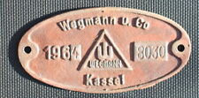 Builders plate, Fabrikschild Wegmann Kassel 1964 Eisen DEKO comprar usado  Enviando para Brazil