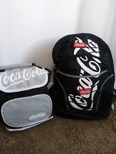 Mochila Coca Cola preta branca vermelha viagem escola coque bebida lancheira  comprar usado  Enviando para Brazil