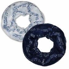 Bufanda de bucle con notas motivo en azul o blanco bufanda bufanda de bufanda pañuelo para el cuello música  segunda mano  Embacar hacia Argentina