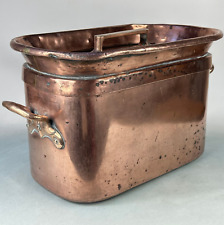 ANTIQUE FRENCH KITCHEN X LARGE & HEAVY RECTANGULAR COPPER DAUBIERE COOKING POT for sale  Shipping to South Africa