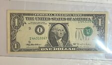 Billete de un dólar 1995 error impresión offset de $1 billete de la Reserva Federal segunda mano  Embacar hacia Argentina