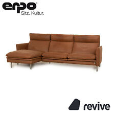 Erpo Leather Corner Sofa Braun Manual Function Recamiere Left Sofa Couch na sprzedaż  Wysyłka do Poland