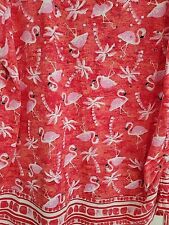 CASEY KEY Womens Flamingos and Palm Trees Sequin Side Tie 3/4 Sleeves Medium  for sale  Shipping to South Africa