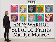 Juego de 10 estampillas de base firmadas a mano de Andy Warhol de Marilyn Monroe con estampillas de cartera segunda mano  Embacar hacia Argentina