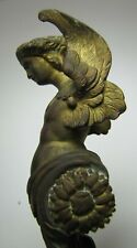 Antiguo elemento de hardware artes decorativas ornamentado diosa alada de bronce 19c diosa doncella segunda mano  Embacar hacia Argentina