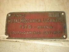 Targa metalmeccanica lucana usato  Castenaso