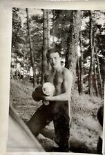 1970s Bodybuilder Guy Handsome Muscular Man Training Vintage B&W Photo for sale  Shipping to South Africa