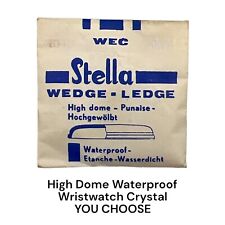 High Dome Round Watch Crystal x 1 Stella WEC Wedge Ledge 14.2 to 26.1mm VTG NOS, used for sale  Shipping to South Africa