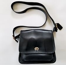 Bolsa tiracolo de couro preta em estilo clássico vintage, usado comprar usado  Enviando para Brazil