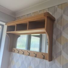 Oak Wall Coat Hanger And Mirror for sale  HULL