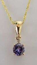 Gold Diamond Necklace - 9ct Gold Tanzanite Diamond Pendant & 9ct Gold Chain for sale  Shipping to South Africa