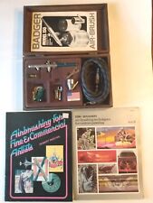 Vintage Badger Airbrush Model 150 Gravity Feeder Hose HD IL F Heads + Two Books  for sale  Shipping to South Africa