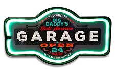 Placa de letreiro Big Daddy's Garage LED neon iluminada para bar, garagem ou caverna do homem comprar usado  Enviando para Brazil