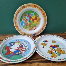 Used, Vintage Melamine Plates, 3 Vintage Plates Kids, 3 Plastic Plates for Kids for sale  Shipping to South Africa