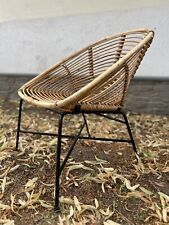 TRUE VINTAGE BAMBUS RATTAN jardín 1x silla RDA silla de cesta años 60 jardín años 60 RDA # 2 segunda mano  Embacar hacia Argentina