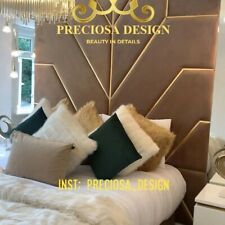 Upholstered Headboard Wall Decor Soft Panels, Modern Bedroom, Fabric Wall Decor, used for sale  Shipping to South Africa