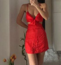 Zara New with Tags Red satin Sexy cut out backless mini dress M comprar usado  Enviando para Brazil