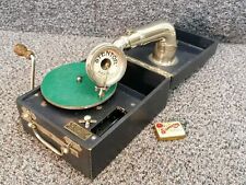 Antique Portable Picnic Wind up Gramophone M Voiriot Lisieux, Stentor Paris, used for sale  Shipping to South Africa