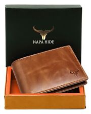 NUEVA Billetera Napa Hide Cuero Genuino Para Hombre Plegable RFID Protegida - 12 Colores segunda mano  Embacar hacia Argentina