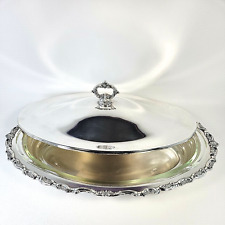 Conjunto de prata buffet oval com forro de vidro e tampa barroca (hollowar antigo) comprar usado  Enviando para Brazil