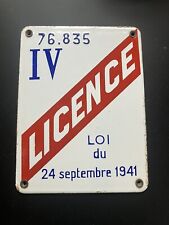 Plaque émaillée licence d'occasion  La Croix-Saint-Leufroy