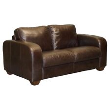 VINTAGE CHOCOLATE BROWN LEATHER TWO SEATER SOFA BY SOFITALIA for sale  Shipping to South Africa