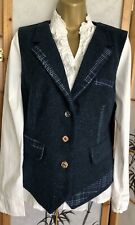 Joe Browns vintage Victorian style Blue Tweed Waistcoat UK 12 for sale  Shipping to South Africa