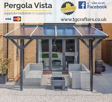 Drewniana Premium Lean-To Pergola Vista z poliwęglanowym dachem dostarczona i zainstalowana na sprzedaż  Wysyłka do Poland