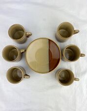 Vintage Ceramic Glazed Espresso Cups And Saucers Set Of 6 MCM Style for sale  Shipping to South Africa