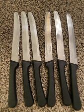 Juego de 6 cuchillos de carne Tramontina #515 ~ 4 puntas redondeadas de 3/4", asas de plástico segunda mano  Embacar hacia Argentina