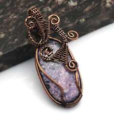 Charoite Gemstone Ethnic Handmade Copper Wire Pendant Jewelry 2.2" AP-34966 for sale  Shipping to South Africa