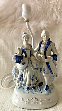 Usado, Lámpara de porcelana estilo colonial azul oro blanco George & Martha Washington segunda mano  Embacar hacia Argentina